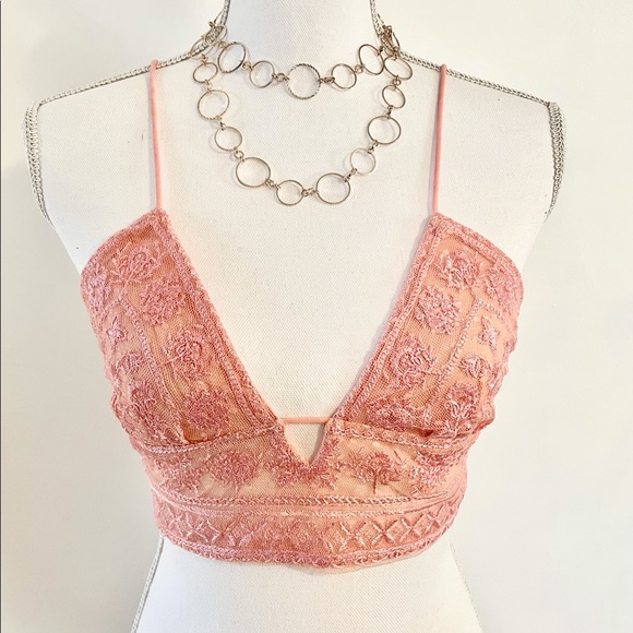 New FREE PEOPLE Elsie Embroidered Plunge Bralette - Picture 15 of 15